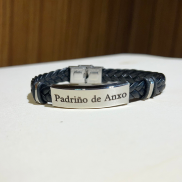 Pulsera cuero y acero...